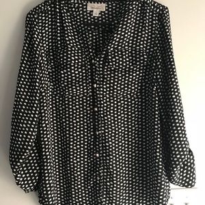 Black and white blouse